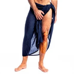 L'Homme invisible Plage-Paréo Calypso Bleu Marine