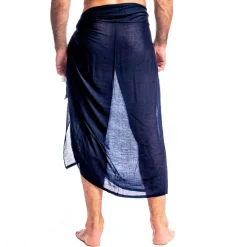 L'Homme invisible Plage-Paréo Calypso Bleu Marine