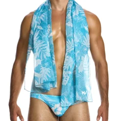 Modus Vivendi Accessoires De Mode|Plage-Paréo Floreale Bleu Ciel