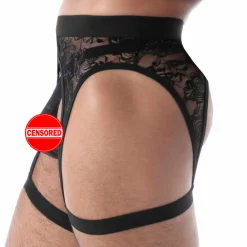 TOF Paris Accessoires Sexy-Porte-Jarretelles en Dentelle Fluide Noir