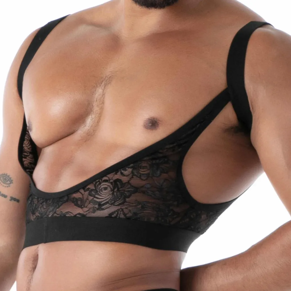 TOF Paris Accessoires Sexy-Porte-Jarretelles en Dentelle Fluide Noir