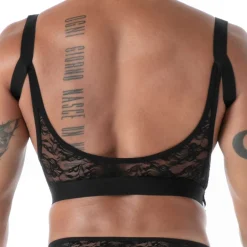 TOF Paris Accessoires Sexy-Porte-Jarretelles en Dentelle Fluide Noir