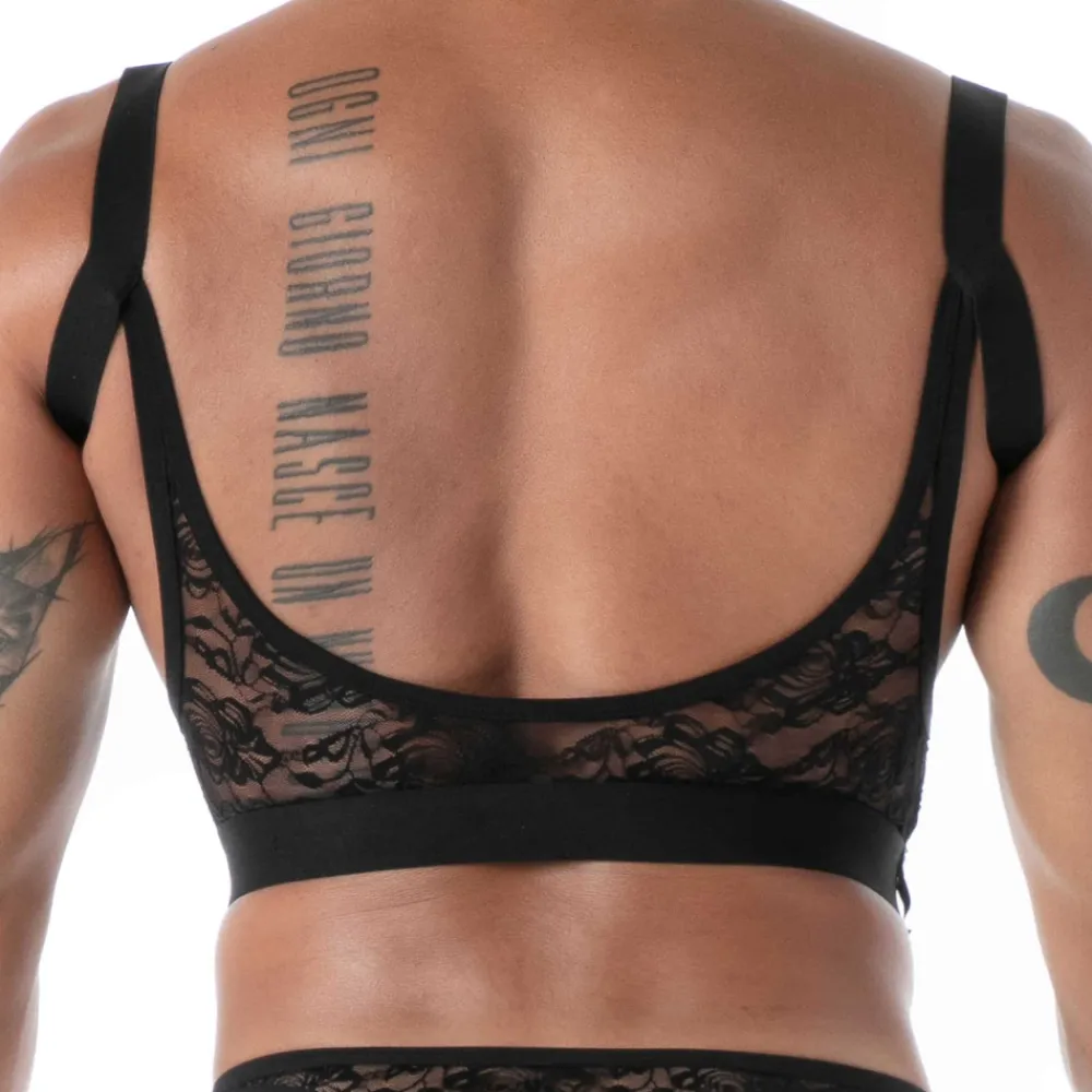 TOF Paris Accessoires Sexy-Porte-Jarretelles en Dentelle Fluide Noir