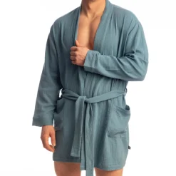 L'Homme invisible Robes De Chambre-Robe de Chambre Palm Spring Bleu Alizé