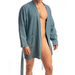L'Homme invisible Robes De Chambre-Robe de Chambre Palm Spring Bleu Alizé