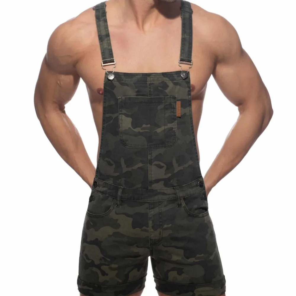 Addicted Salopettes|Jeans-Salopette Jeans Camouflage Kaki