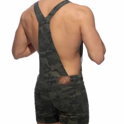 Addicted Salopettes|Jeans-Salopette Jeans Camouflage Kaki