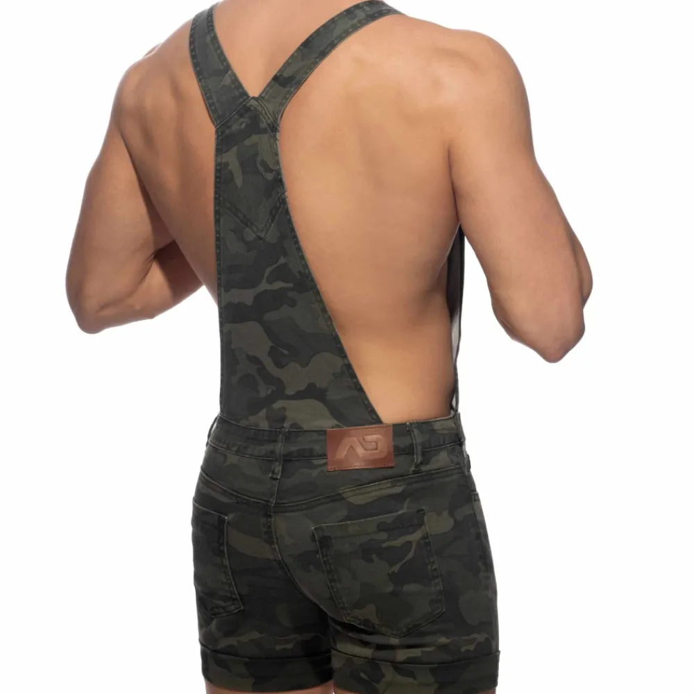 Addicted Salopettes|Jeans-Salopette Jeans Camouflage Kaki
