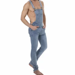 SKU Jeans Fesses Rondes|Fesses Rondes-Salopette Longue Jeans Bleu Indigo