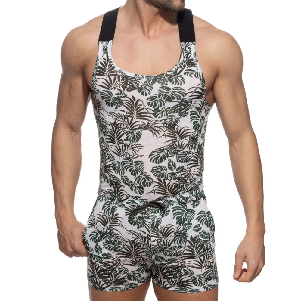 Addicted Salopettes-Salopette Tropicana Kaki