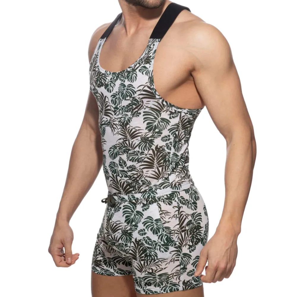 Addicted Salopettes-Salopette Tropicana Kaki