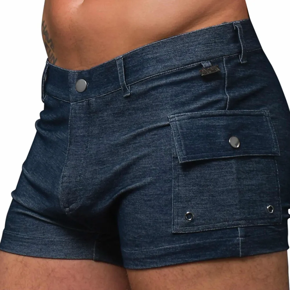 Andrew Christian Shorts-Short Cargo Stretch Skinny Indigo