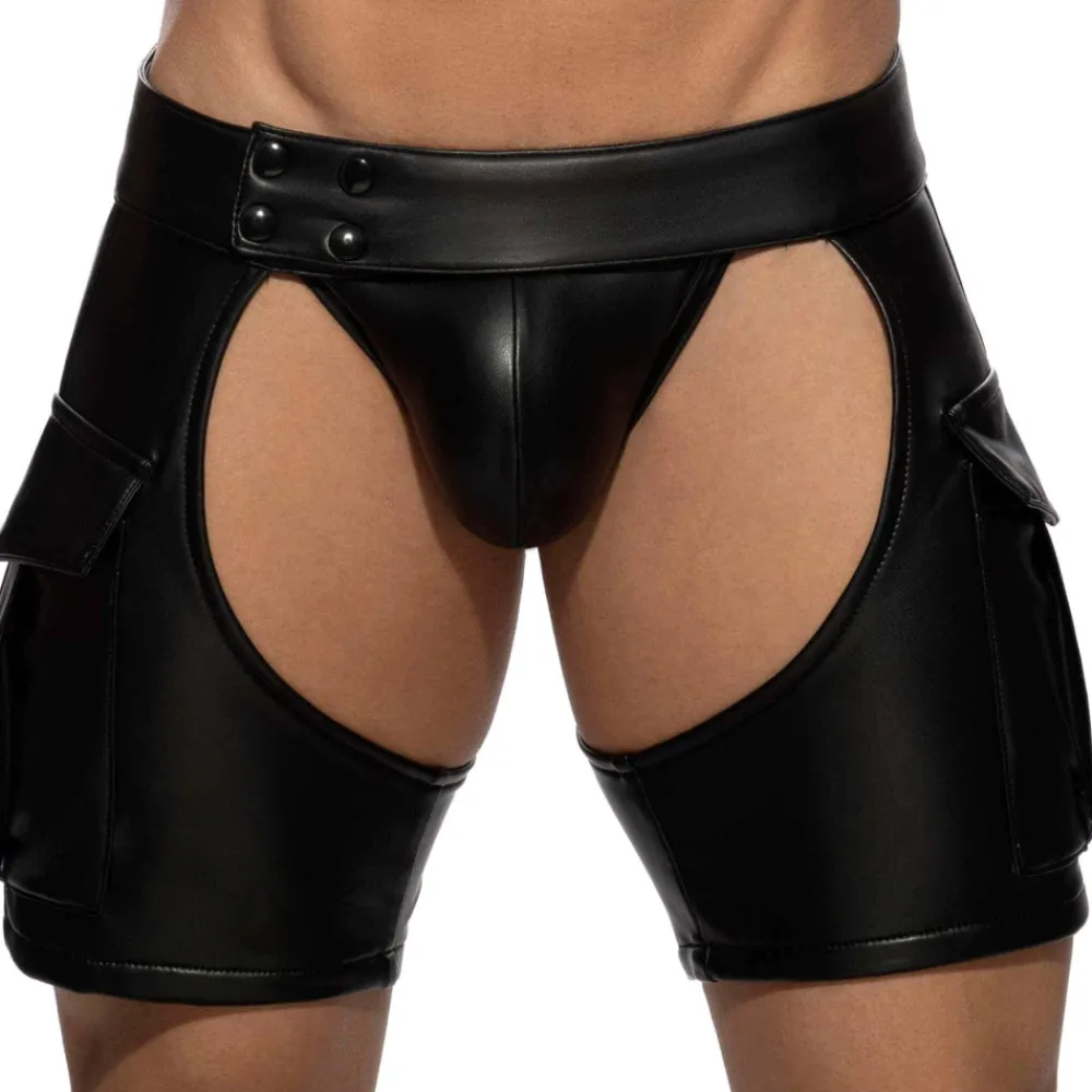 AD Fetish Tenues Sexy|Accessoires Sexy-Short Chaps Noir
