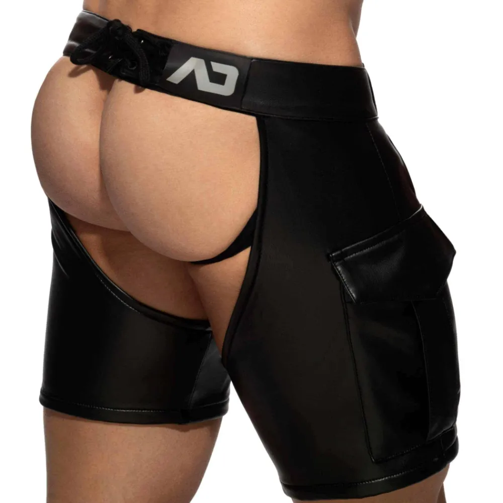 AD Fetish Tenues Sexy|Accessoires Sexy-Short Chaps Noir