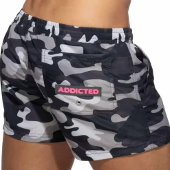 Addicted Shorts De Bain-Short de Bain Camouflage Gris