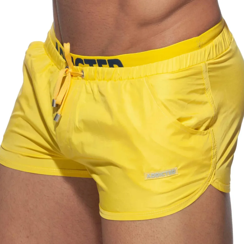 Addicted Shorts De Bain-Short de Bain Double Waistband Jaune