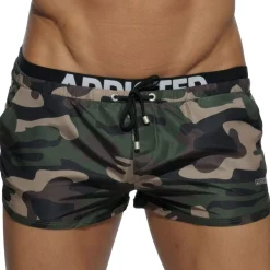Addicted Shorts De Bain-Short de Bain Double Waistband Camouflage Kaki