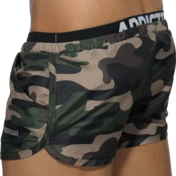 Addicted Shorts De Bain-Short de Bain Double Waistband Camouflage Kaki