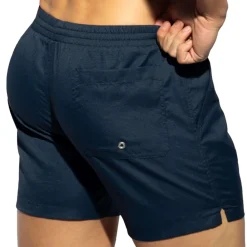ES Collection Shorts De Bain-Short de Bain Long Piqué Bleu Marine