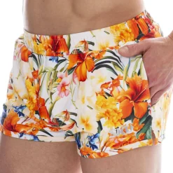 SKU Shorts De Bain-Short de Bain Tropical Summer Blanc