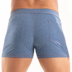 TOF Paris Shorts De Bain-Short de Bain Zippé Denim Bleu