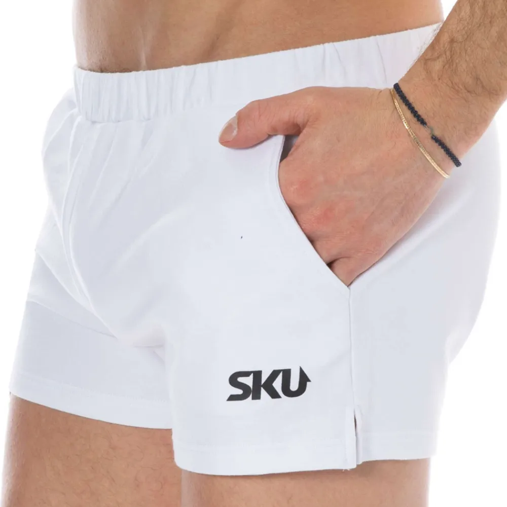 SKU Shorts / Caleçons|Shorts-Short de Sport Coton Blanc