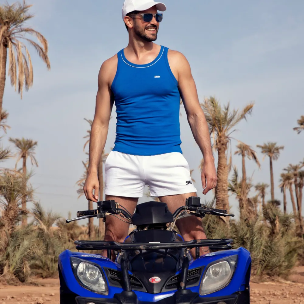 SKU Shorts / Caleçons|Shorts-Short de Sport Coton Blanc