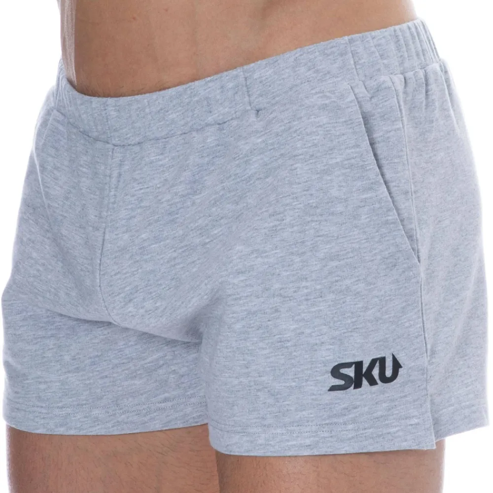 SKU Shorts / Caleçons|Shorts-Short de Sport Coton Gris Chiné