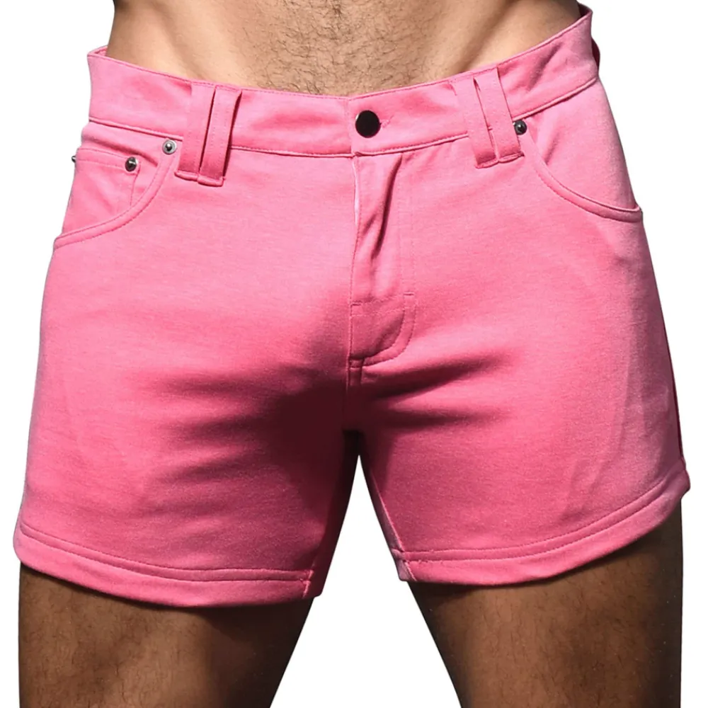 Andrew Christian Shorts-Short Jeans Stretch Skinny Rose