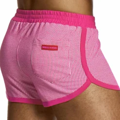 Modus Vivendi Shorts / Caleçons|Shorts-Short Jogging Pied de Coq Fuchsia