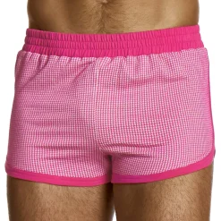 Modus Vivendi Shorts / Caleçons|Shorts-Short Jogging Pied de Coq Fuchsia