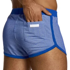 Modus Vivendi Shorts / Caleçons|Shorts-Short Jogging Pied de Coq Bleu