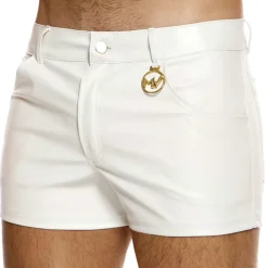 Modus Vivendi Tenues Sexy|Shorts-Short Leather Simili Cuir Blanc