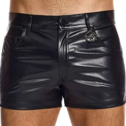 Modus Vivendi Tenues Sexy|Shorts-Short Leather Simili Cuir Noir