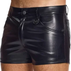 Modus Vivendi Tenues Sexy|Shorts-Short Leather Simili Cuir Noir