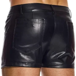 Modus Vivendi Tenues Sexy|Shorts-Short Leather Simili Cuir Noir
