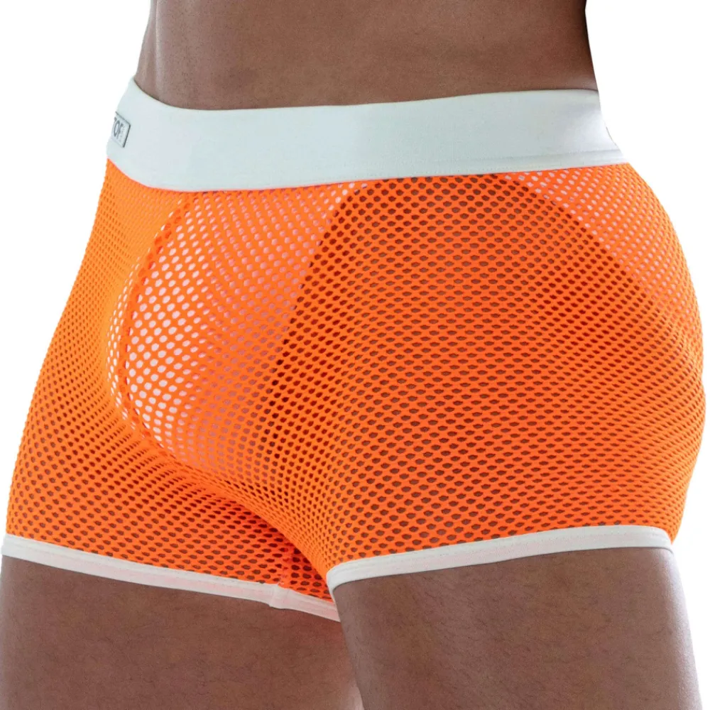 TOF Paris Shorts-Short Neon Mesh Orange Fluo