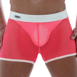 TOF Paris Shorts-Short Neon Mesh Rose Fluo