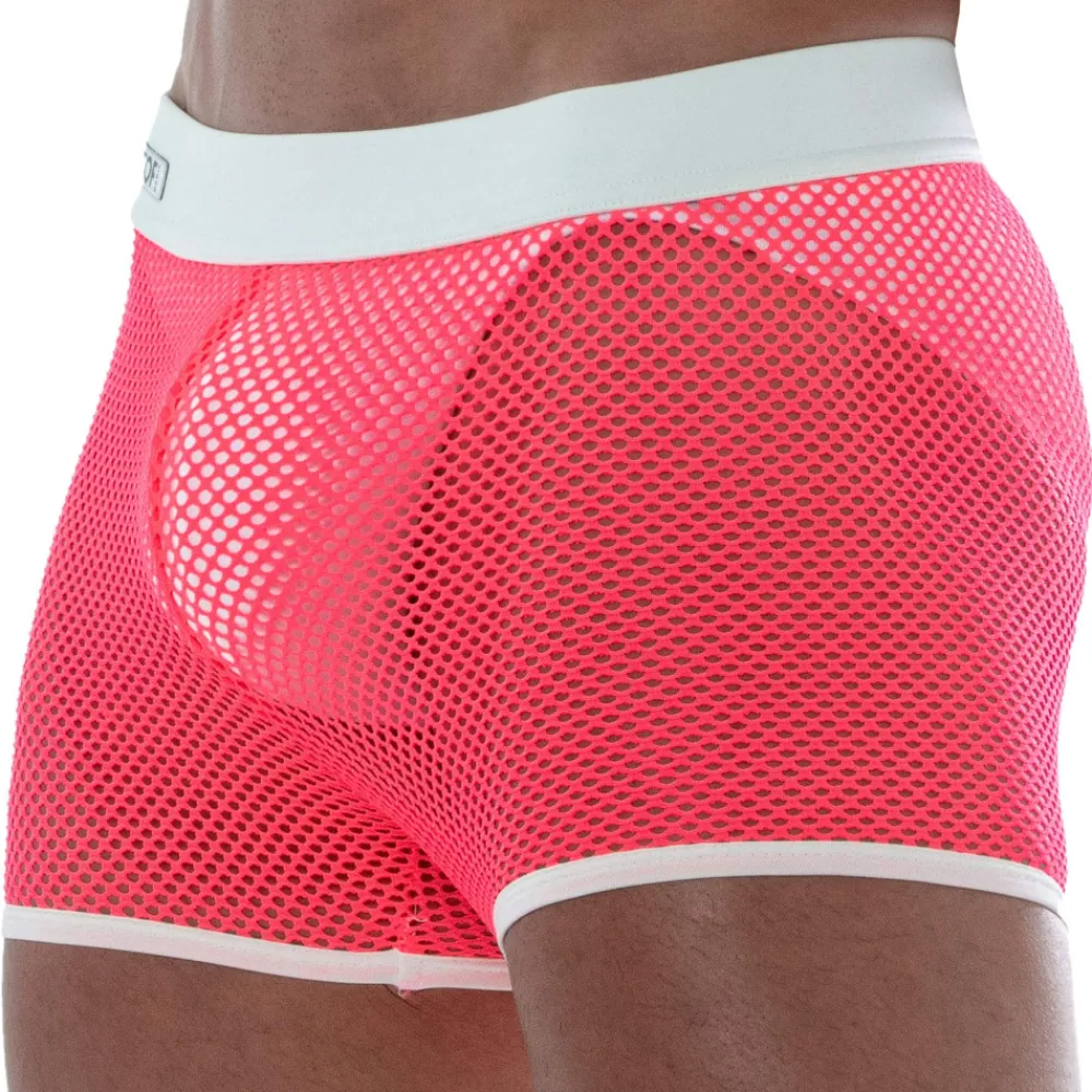 TOF Paris Shorts-Short Neon Mesh Rose Fluo