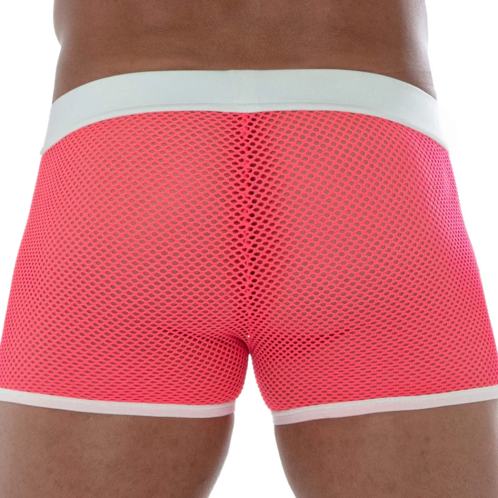 TOF Paris Shorts-Short Neon Mesh Rose Fluo