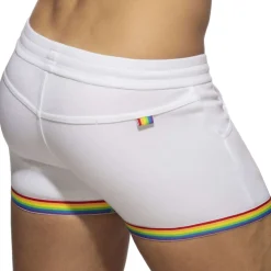 Addicted Shorts-Short Rainbow Tape Coton Blanc