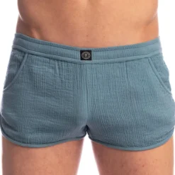 L'Homme invisible Shorts / Caleçons-Short Split Palm Spring Bleu Alizé
