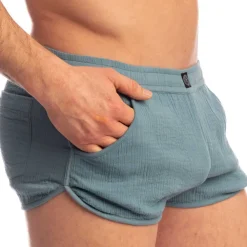 L'Homme invisible Shorts / Caleçons-Short Split Palm Spring Bleu Alizé