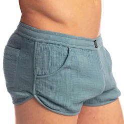 L'Homme invisible Shorts / Caleçons-Short Split Palm Spring Bleu Alizé