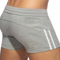Addicted Shorts-Short Sport Double Zip Gris Chiné