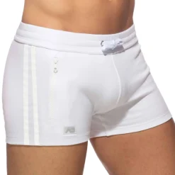 Addicted Shorts-Short Sport Poche Zippée Blanc