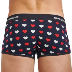 Garçon Français Shortys|Boxers-Shorty Coton Cœurs Bleu Marine