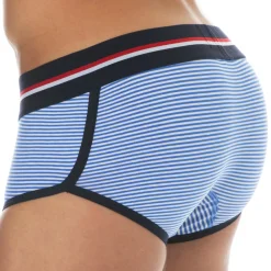 SKU Shortys|Boxers-Shorty Coton Rayure Bleu - Blanc