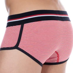 SKU Shortys|Boxers-Shorty Coton Rayure Rouge - Blanc