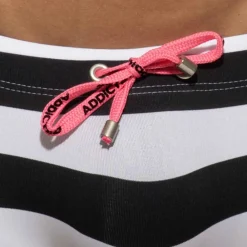 Addicted Shortys De Bain|Boxers De Bain-Shorty de Bain Sailor Noir - Blanc